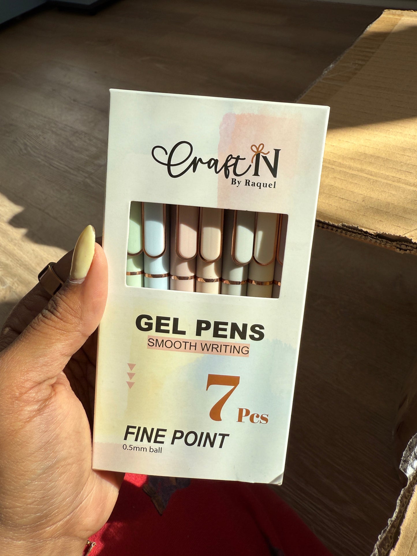 Personalized Pastel Gel Pens โ Set of 7 | Black Ink | Custom Name | 0.5mm Fine Point