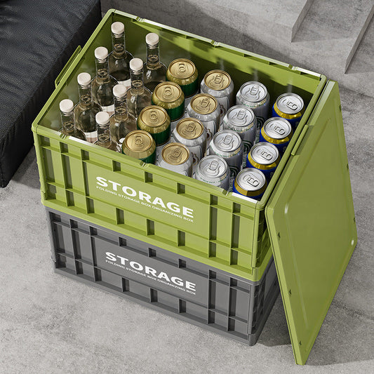 Industrial Style Folding Storage Box – Large Capacity Wheeled Organizer
