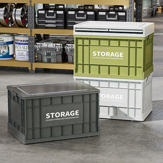 Industrial Style Folding Storage Box – Large Capacity Wheeled Organizer